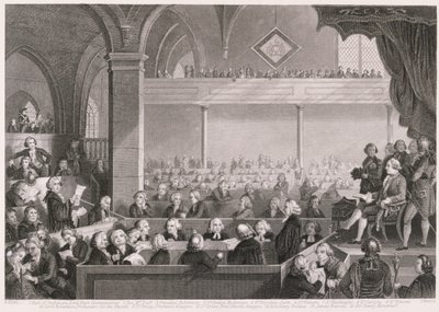 La Asamblea General de la Iglesia de Escocia como en 1783, grabado por T. Brown, de 